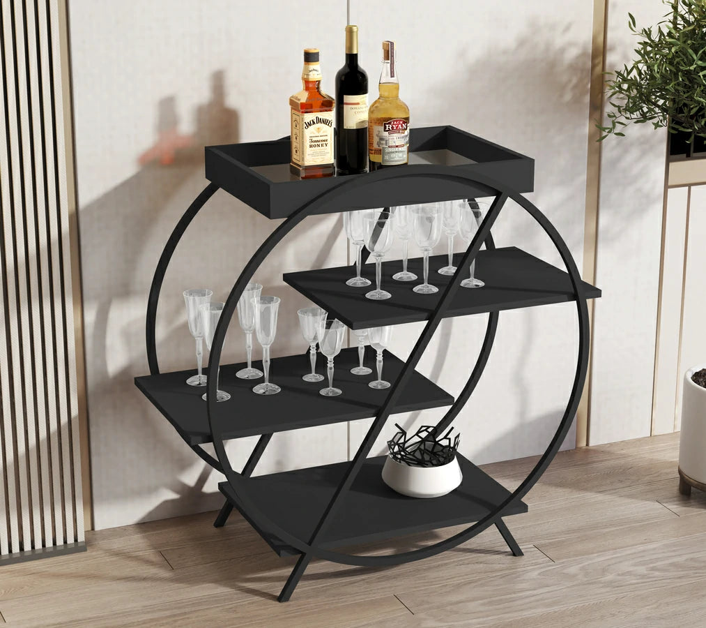 طاولة تقديم مودرن شكل ديكوري لغرف المعيشة والمنزل لون اسود