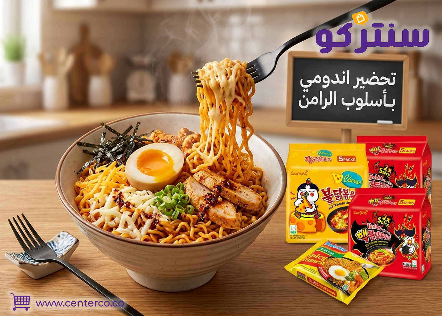 طريقة تقديم اندومي بأسلوب الرامن