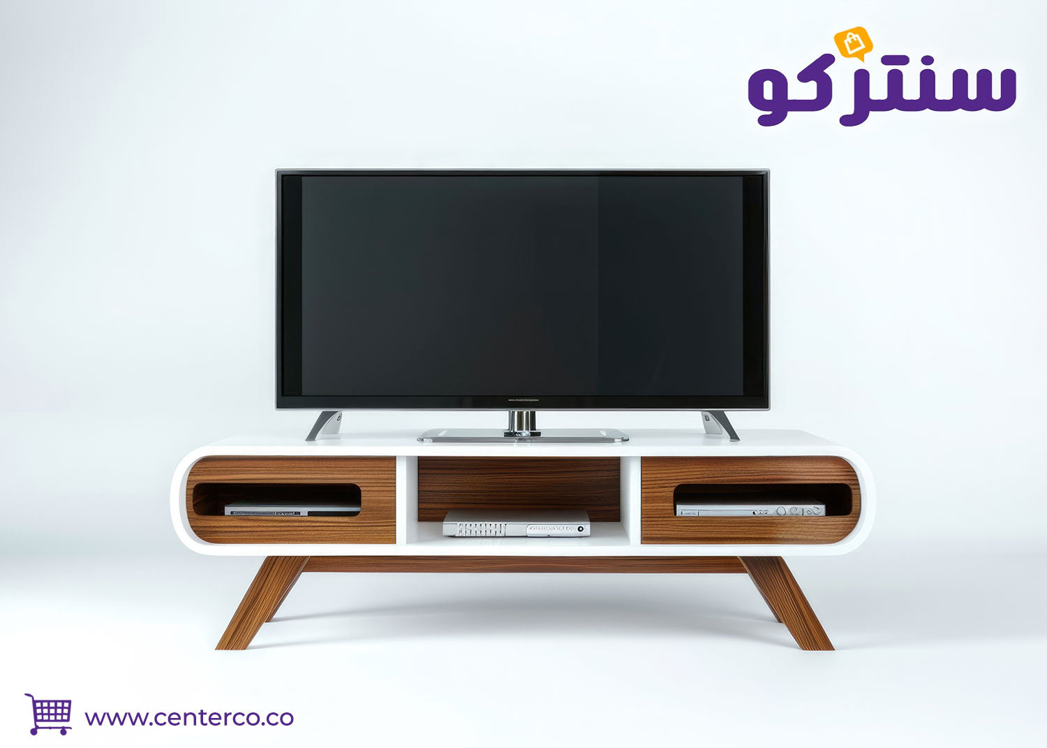 طاولة تلفزيون خشب لتنظيم أنيق لغرفة المعيشة