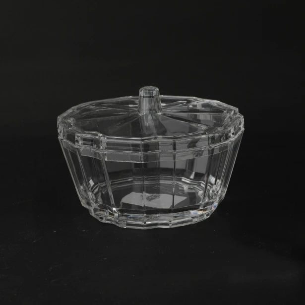 ढक्कन के साथ गोल पारदर्शी ऐक्रेलिक डेट, आकार 12*9 सेमी 