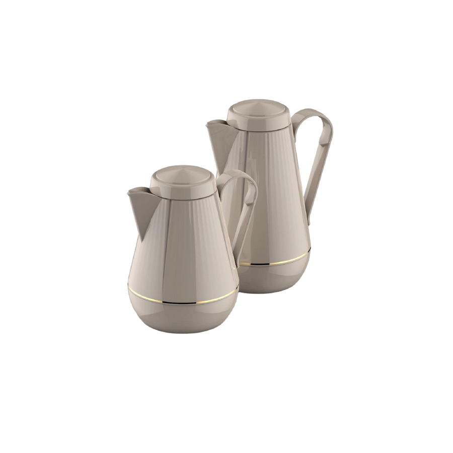 كروس طقم ترامس شاهي وقهوة رمادي 1لتر+0.5لتر