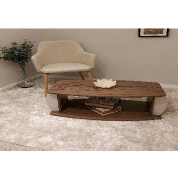 CARIBE COFFEE TABLE - WALNUT/ OFF WHITE