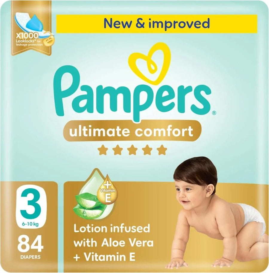 بامبرز حفاضات التيميت كومفورت مقاس 3 عبوة التوفير الكبير 84 حفاضة