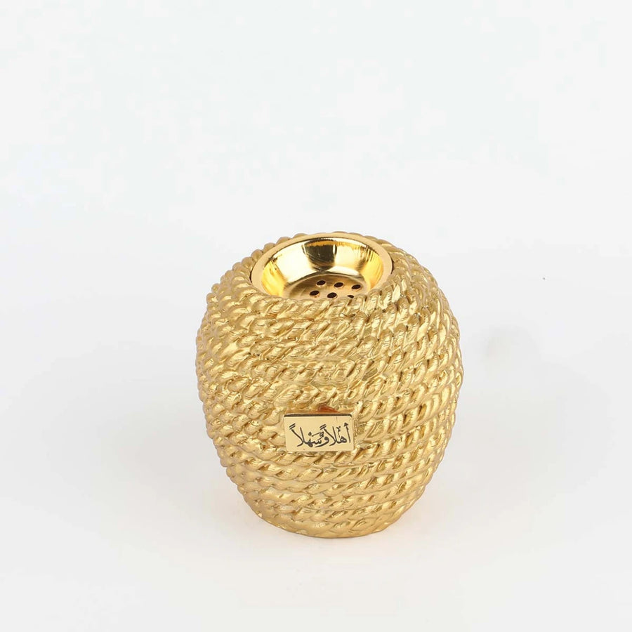 مبخرة خشب ذهبي بعبارات اهلاً وسهلاً
