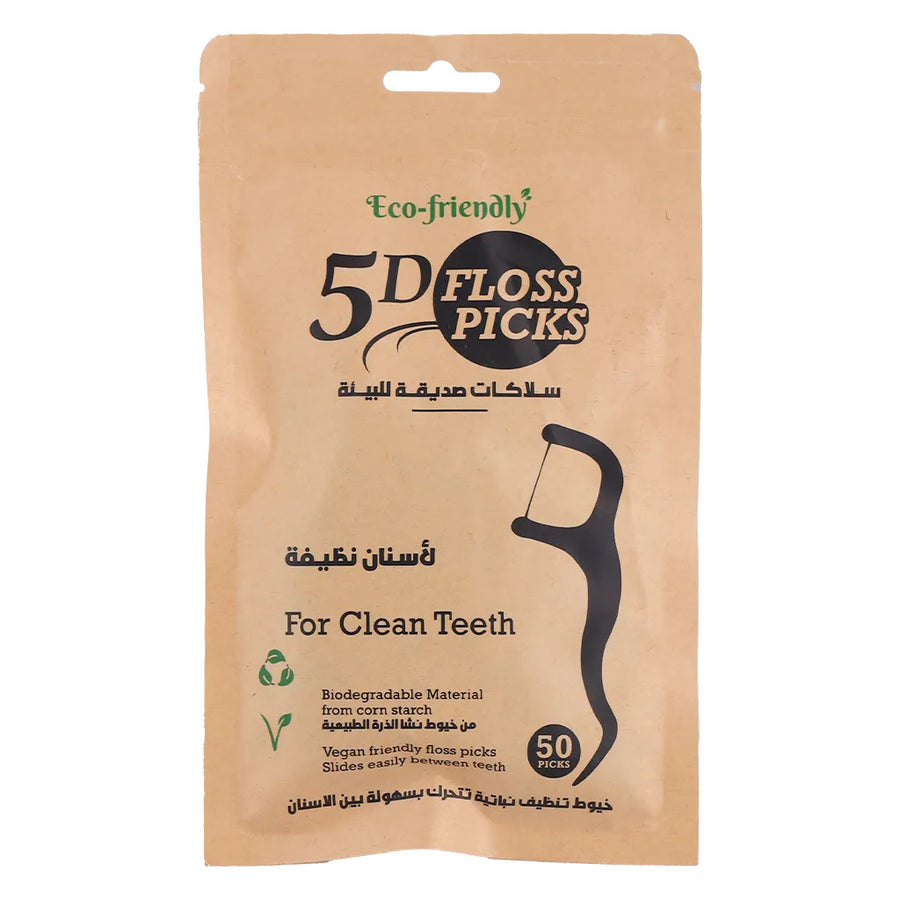 فايف دي اعواد اسنان مع خيط صديقة للبيئة 50 قطعة