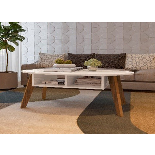 DIVA COFFEE TABLE - OFF WHITE / CEDAR