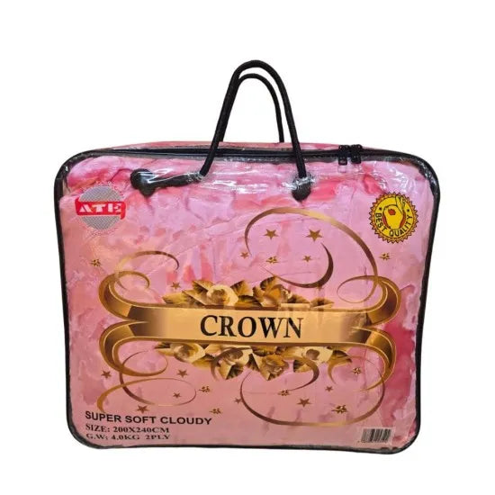 بطانية كراون سادة فاخرة – وزن 4 كيلو – مقاس 240×200 سم