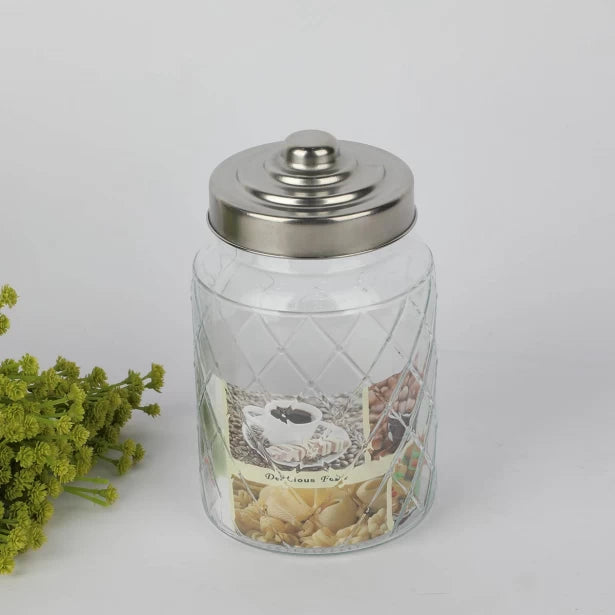 पारदर्शी ग्लास जार, आकार 900 मिलीलीटर 