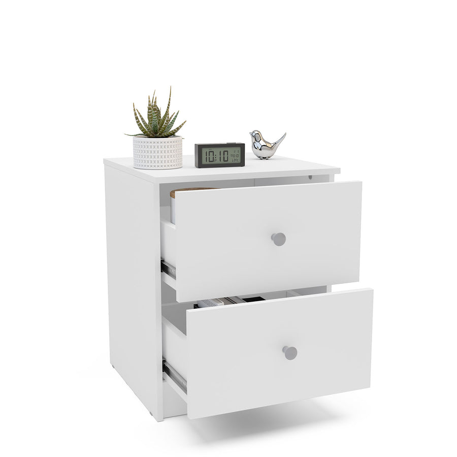 خرانة ملابس للمنزل وغرف المعيشة عدد 2 ادراج لون ابيض بلويتورنو