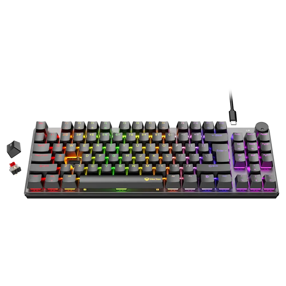 لوحة مفاتيح ميكانيكية قابلة للتبديل السريع بنسبة 80% RGB