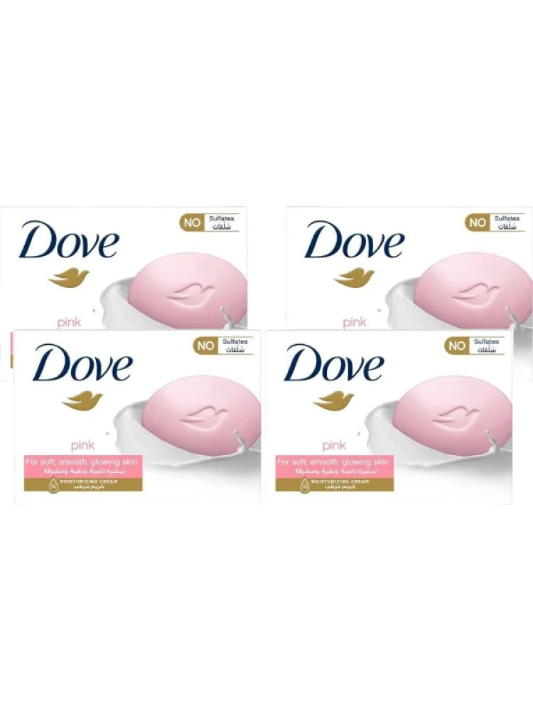 صابون قالب الجمال الوردي مع كريم مرطب من دوف ، 4 قطع