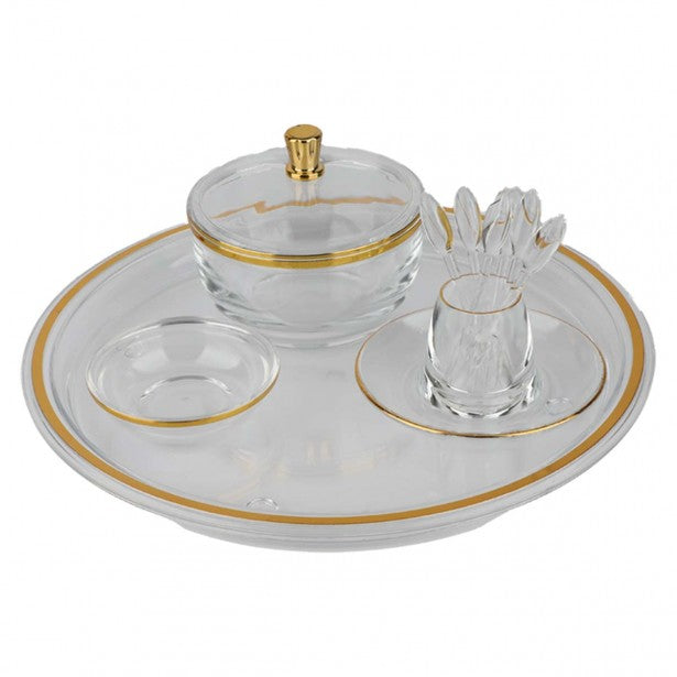 Ensemble de 3 pièces en acrylique avec plateau