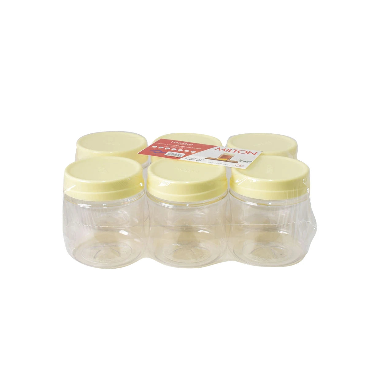 برطمان بلاستيك شفاف بغطاء 6 حبة 200 مل