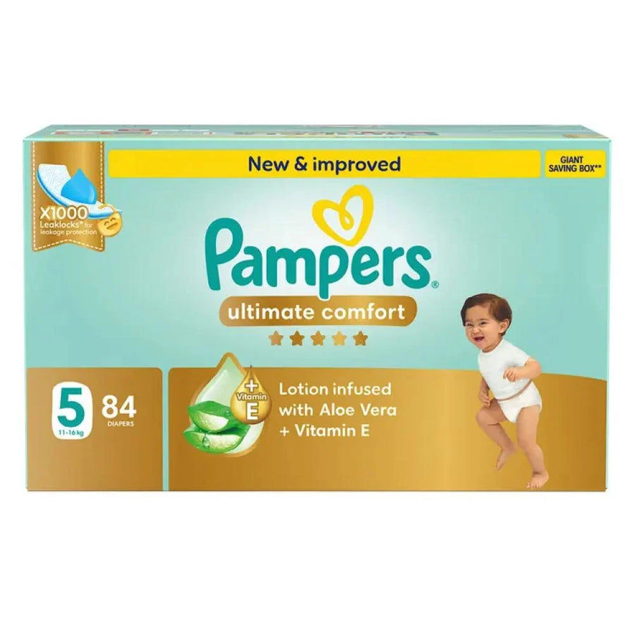 بامبرز حفاضات التيميت كومفورت مقاس 5 صندوق التوفير العملاق 84 حفاضة