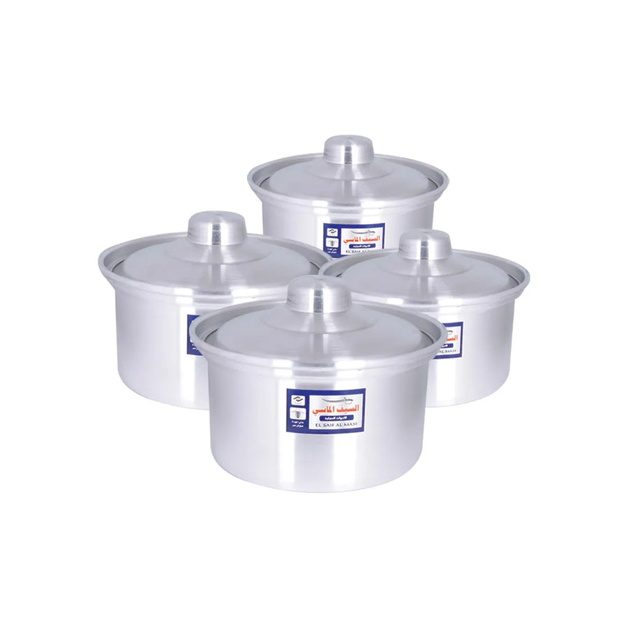 طقم قدور المنيوم السيف الماسي 4 قطعة
