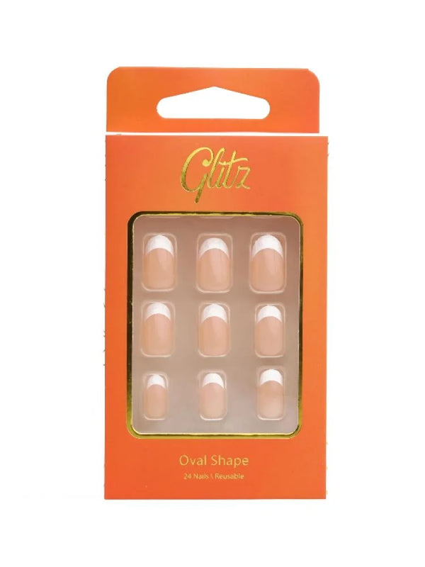 اظافر صناعيه لصق ذاتي رقم 14 فرنسي بينك من جليتز - 24حبه