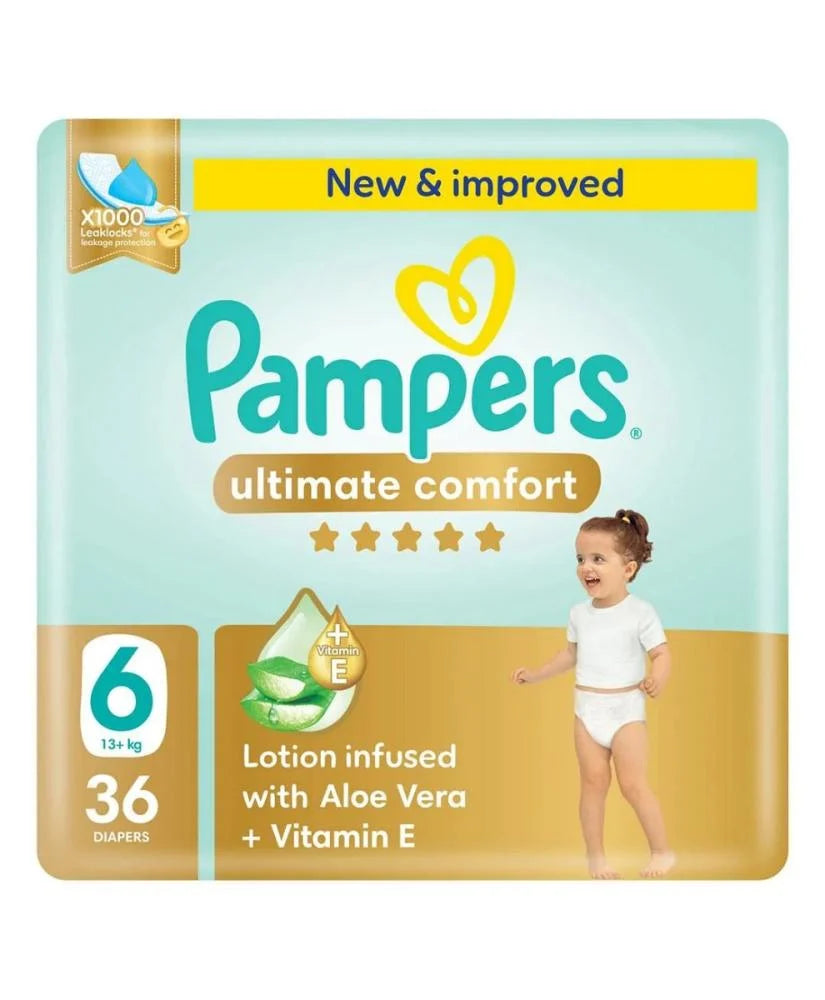 بامبرز حفاضات التيميت كومفورت مقاس 6 العبوة الضخمة 36 حفاضة