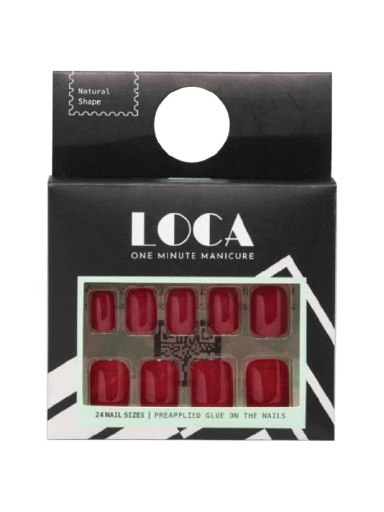 اظافر صناعية لصق ذاتي من لوكا - أحمر طبيعي 8#