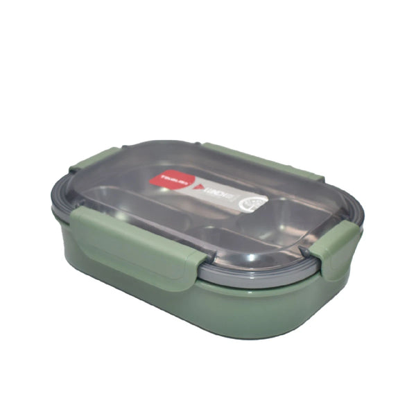 Green divided stainless steel lunch box