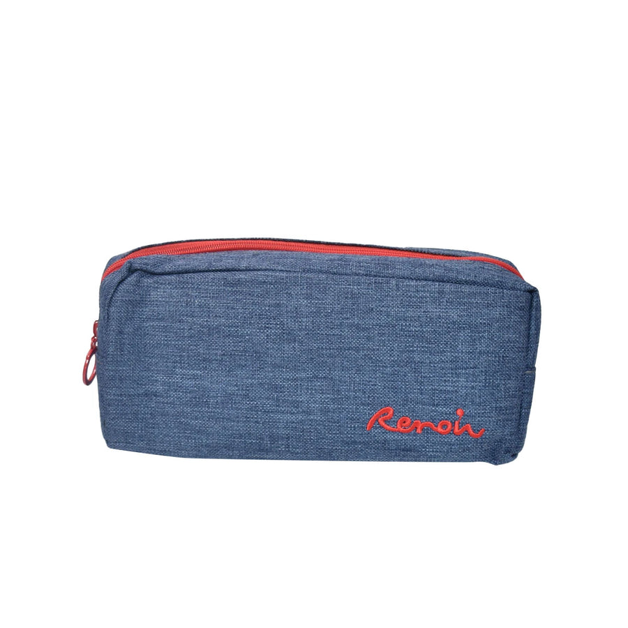 Navy blue zippered canvas pencil case