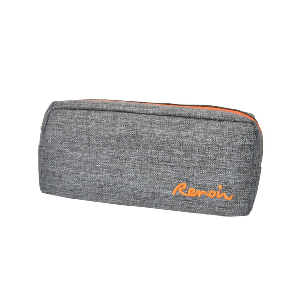 Grey zippered fabric pencil case