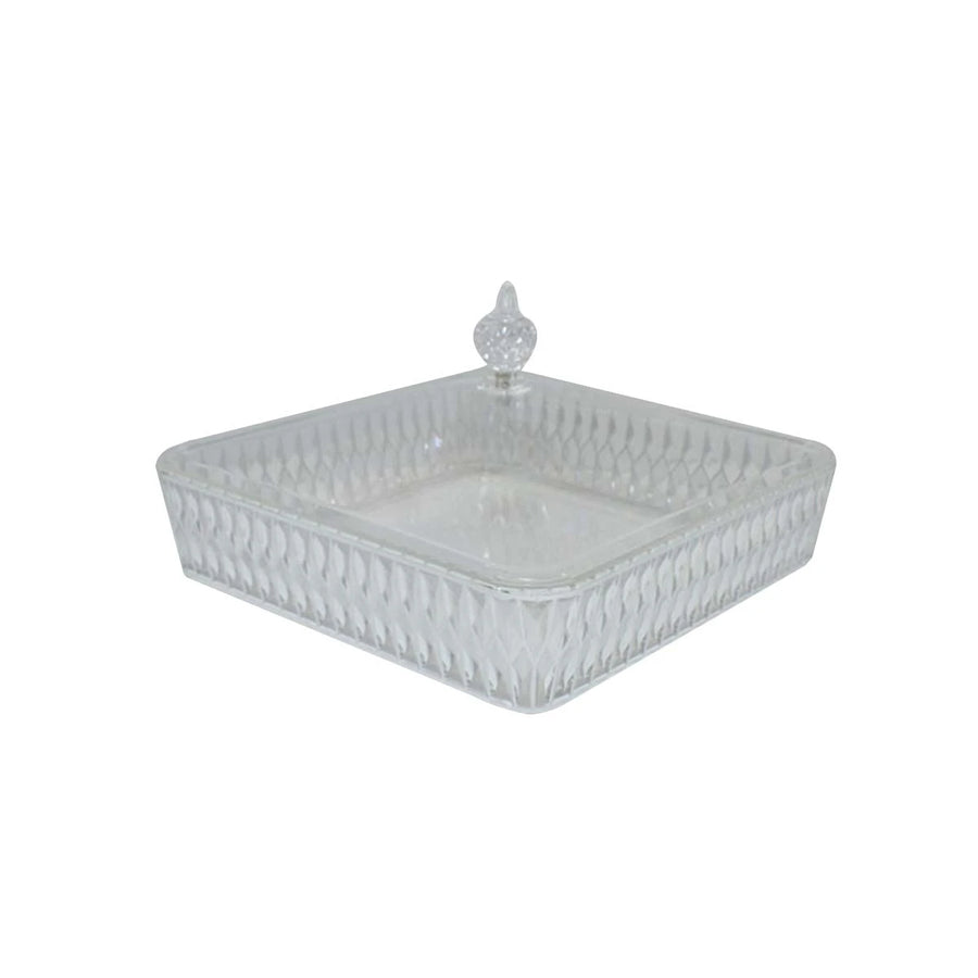 صينية تقديم اكريليك مربع شفاف 22 × 22 × 6 سم 6004108