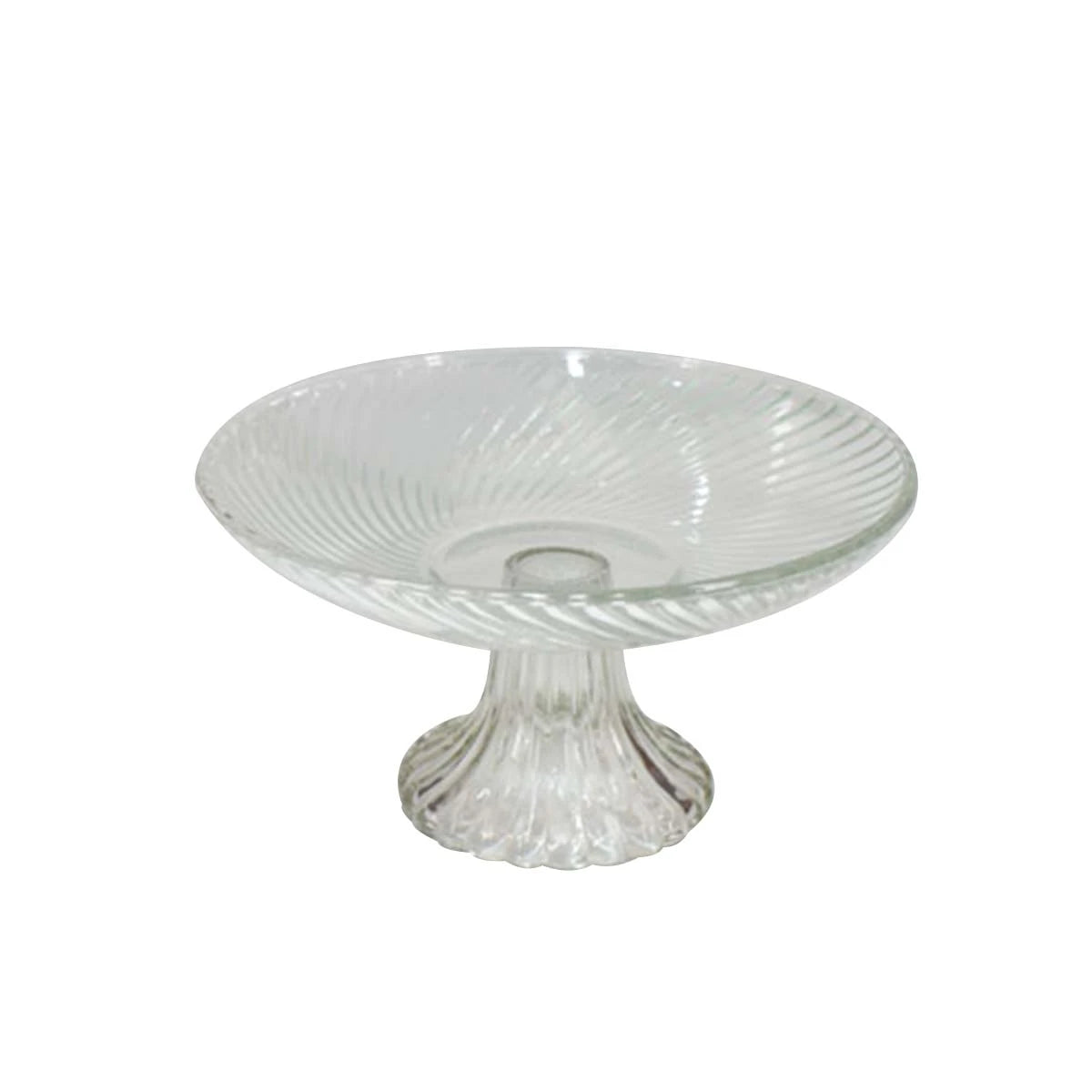 صحن تقديم زجاج دائري شفاف 21 × 21 × 12سم FM6004043
