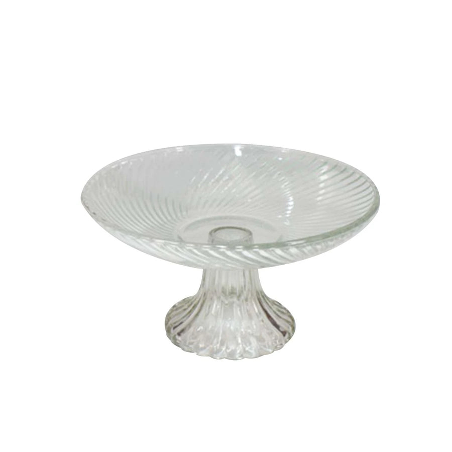 صحن تقديم زجاج دائري شفاف 21 × 21 × 12سم FM6004043