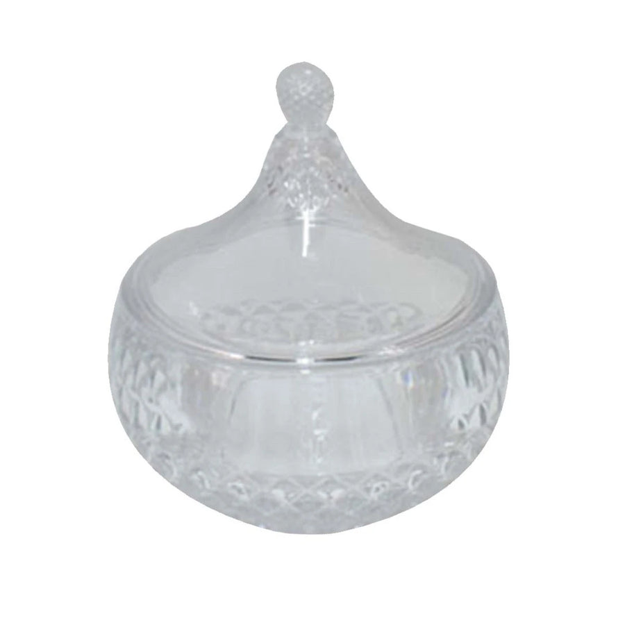 تمرية زجاج شفاف بغطاء 14سم Z9174