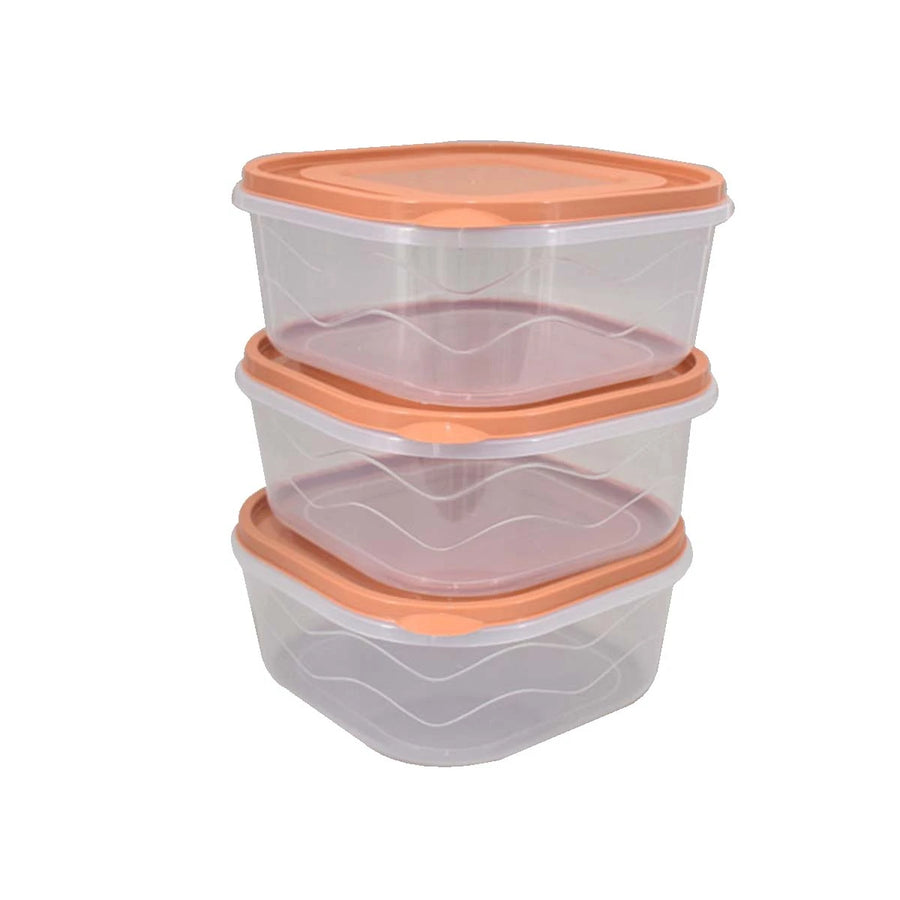 طقم حافظات تخزين بلاستيك مربع 3 قطعة FM6004892