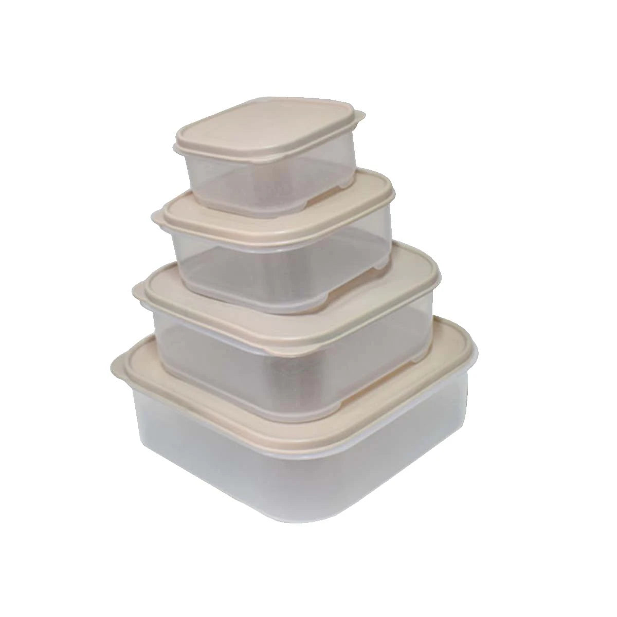 طقم حافظات تخزين بلاستيك مربع 4 قطعة 111905