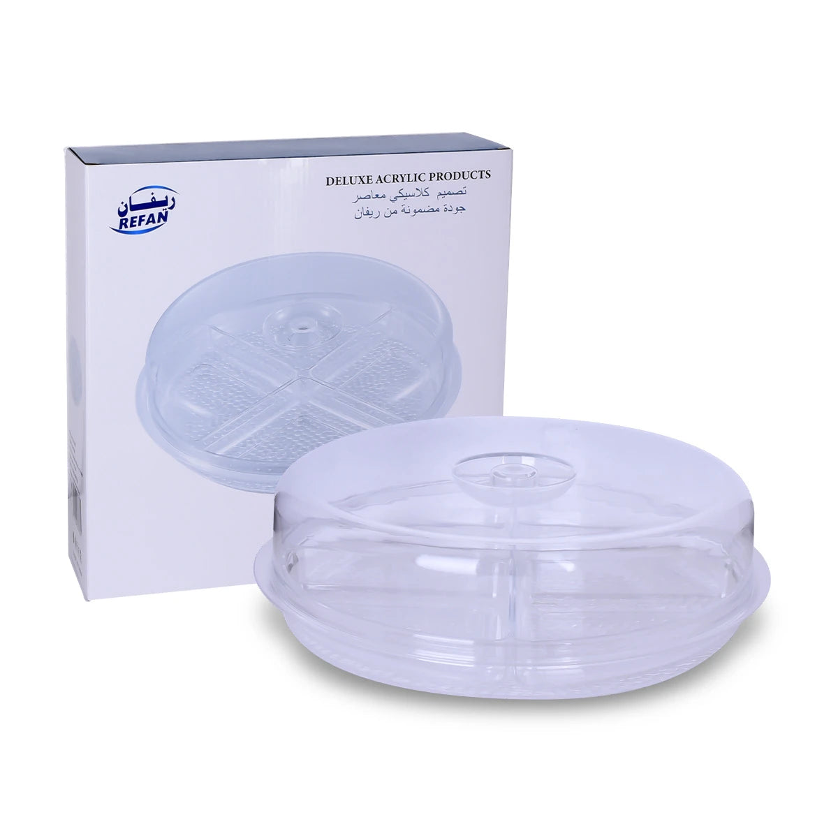 صينية تقديم اكريليك دائري شفاف مقسم 880780