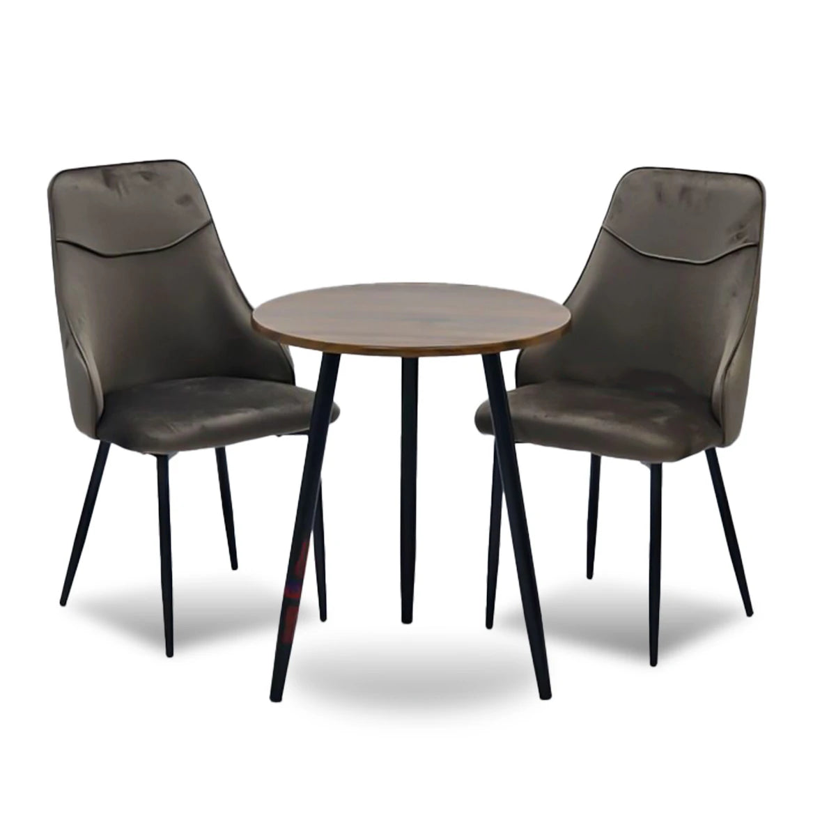 طقم طاولة شاي مع 2 كرسي بني