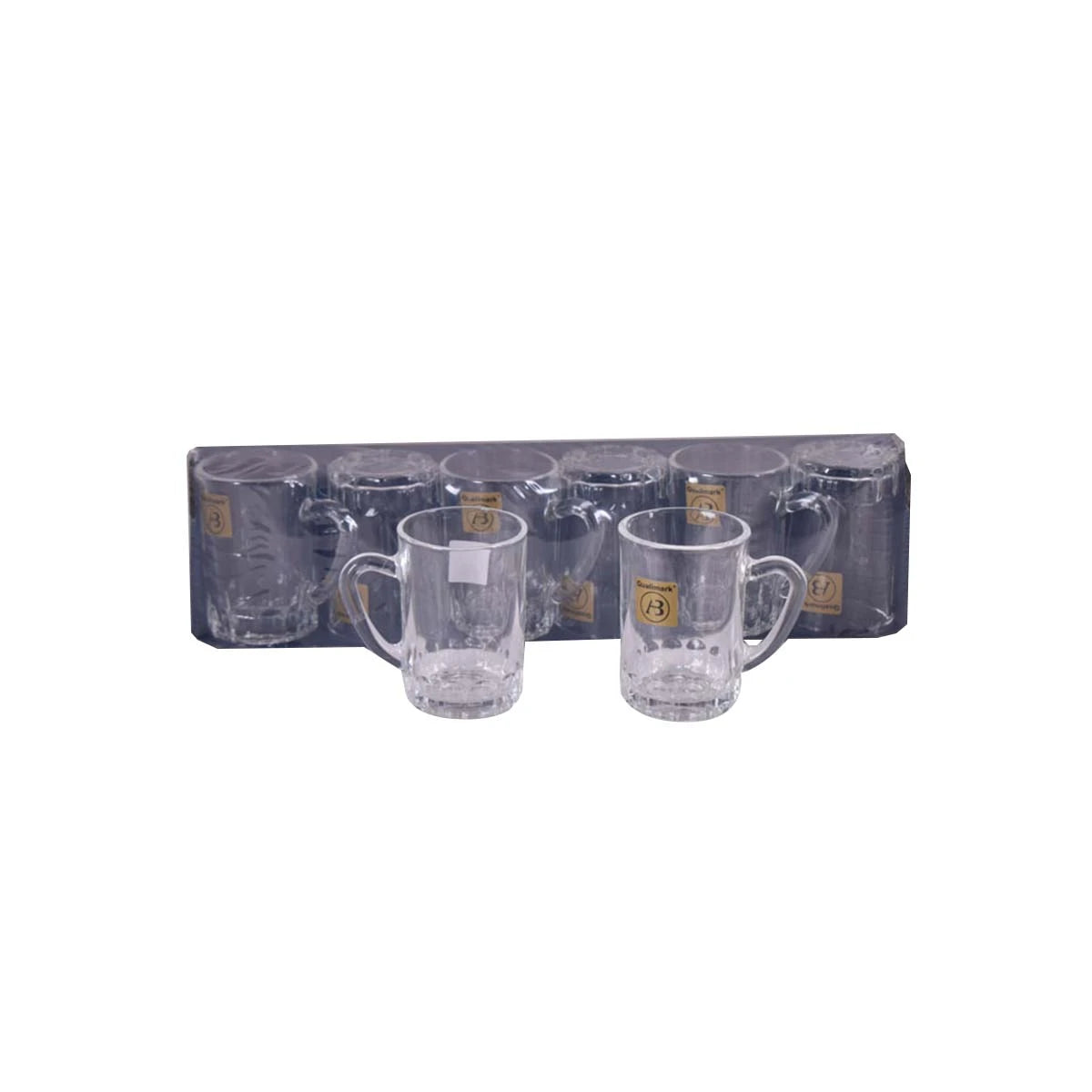 طقم بيالات شاي زجاج شفاف 6 قطعة 90 مل