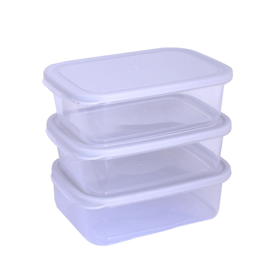 طقم حافظات تخزين بلاستيك مستطيل 3 قطعة FM6004894