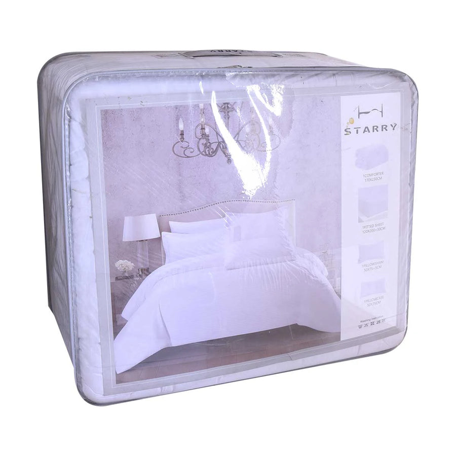 مفرش سرير نفر 4 قطعة ابيض 1505