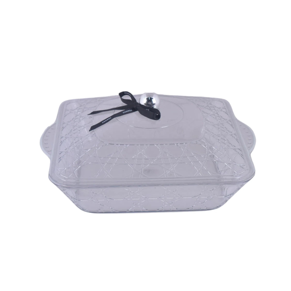 صينية تقديم اكريليك مربع شفاف 28 × 28 × 6 سم FM6004418