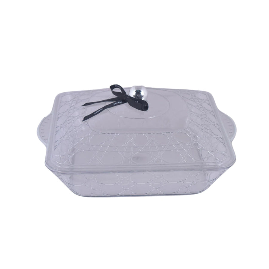 صينية تقديم اكريليك مربع شفاف 28 × 28 × 6 سم FM6004418