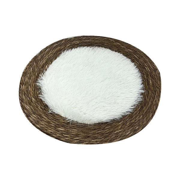 فرشة خوص مع فرو دائري 60 سم