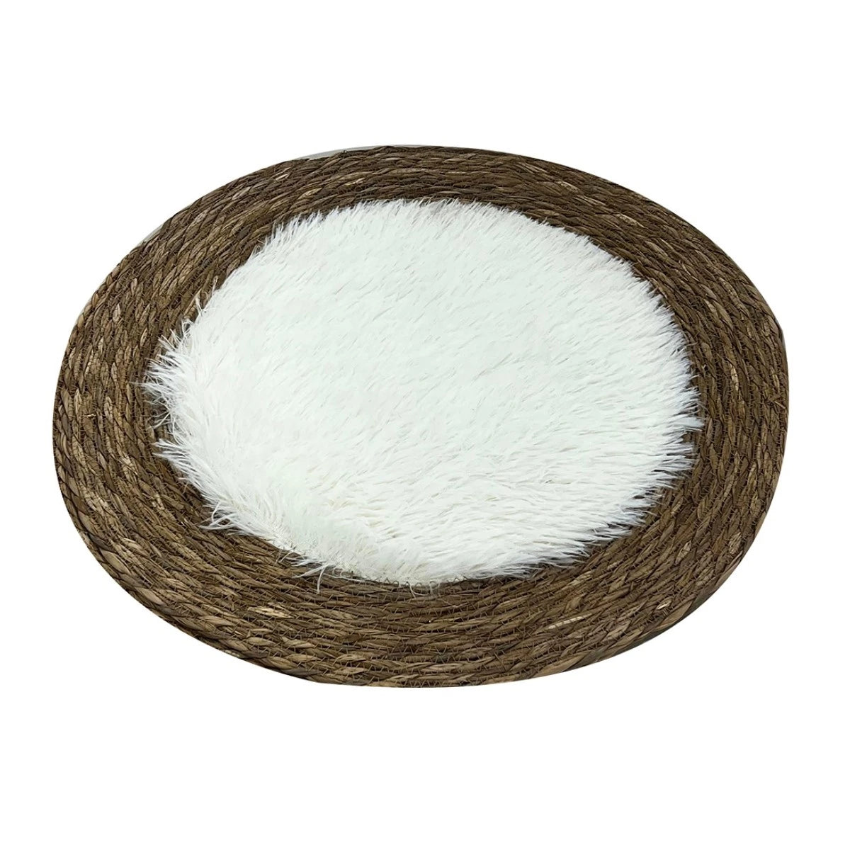 فرشة خوص مع فرو دائري 80 سم