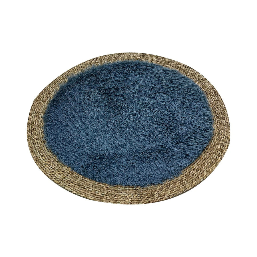 فرشة خوص مع فرو دائري 100 سم