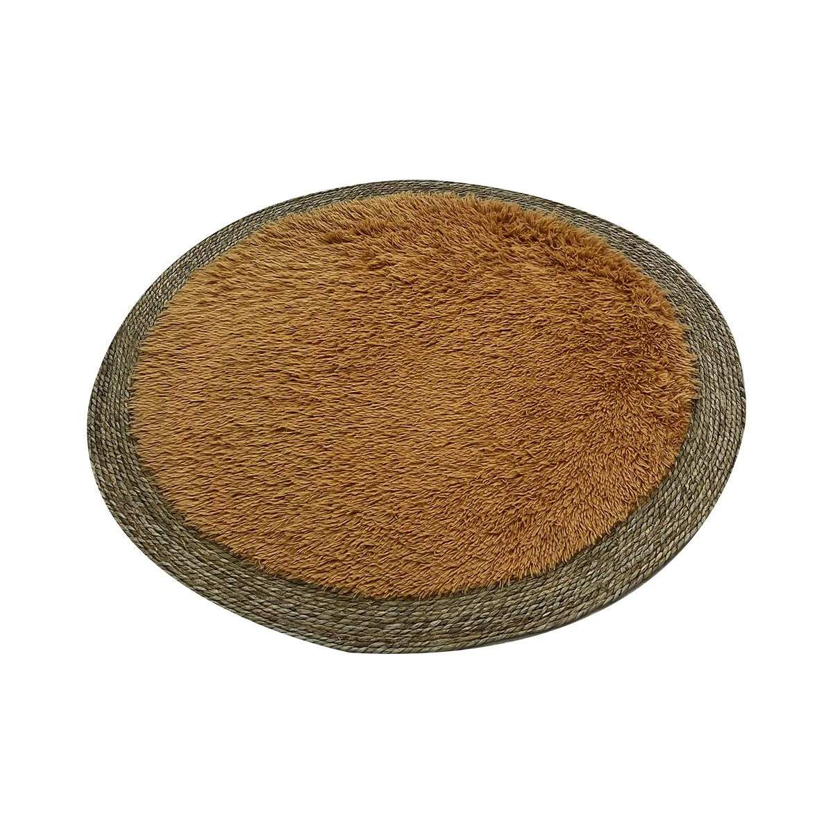 فرشة خوص مع فرو دائري 120 سم