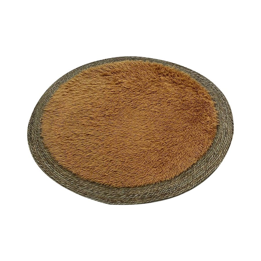 فرشة خوص مع فرو دائري 120 سم