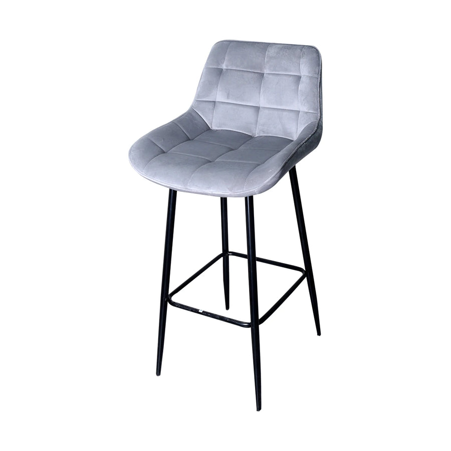 كرسي مخمل رمادي