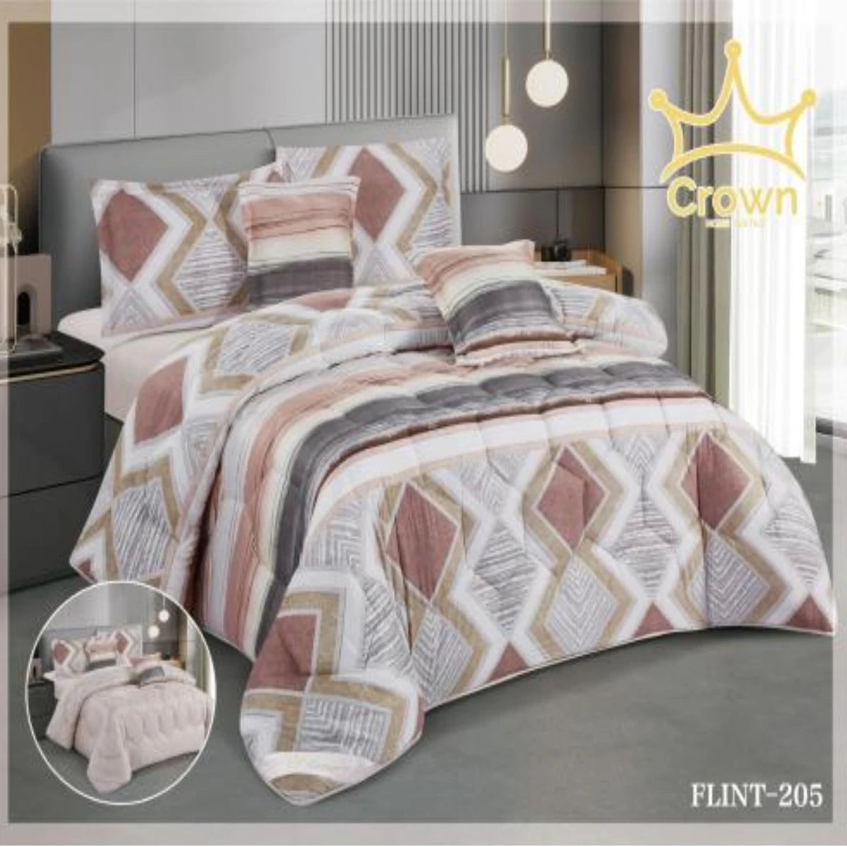 مفرش سرير نفر ونص وجهين 4 قطعة