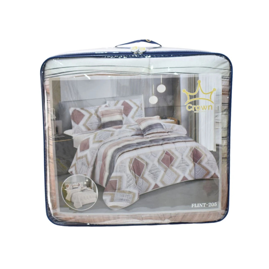 مفرش سرير نفر ونص وجهين 4 قطعة الوان متعدة