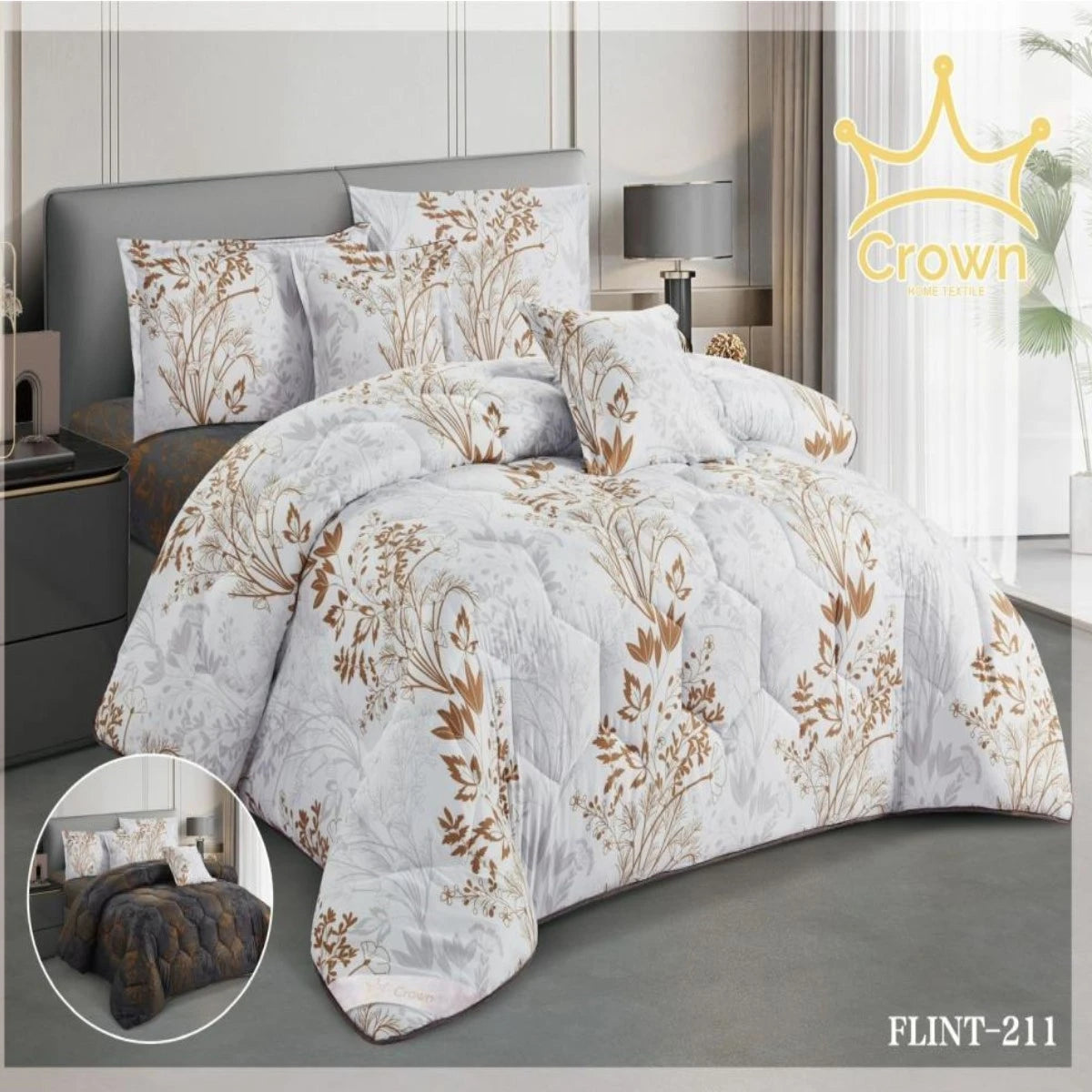 مفرش سرير نفرين وجهين 6 قطعة