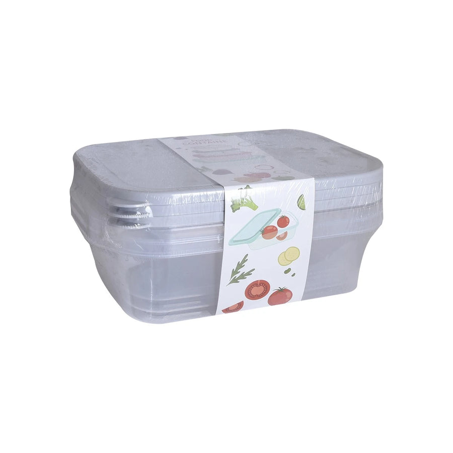 طقم حافظات تخزين بلاستيك مستطيل 3 قطعة FM6004810