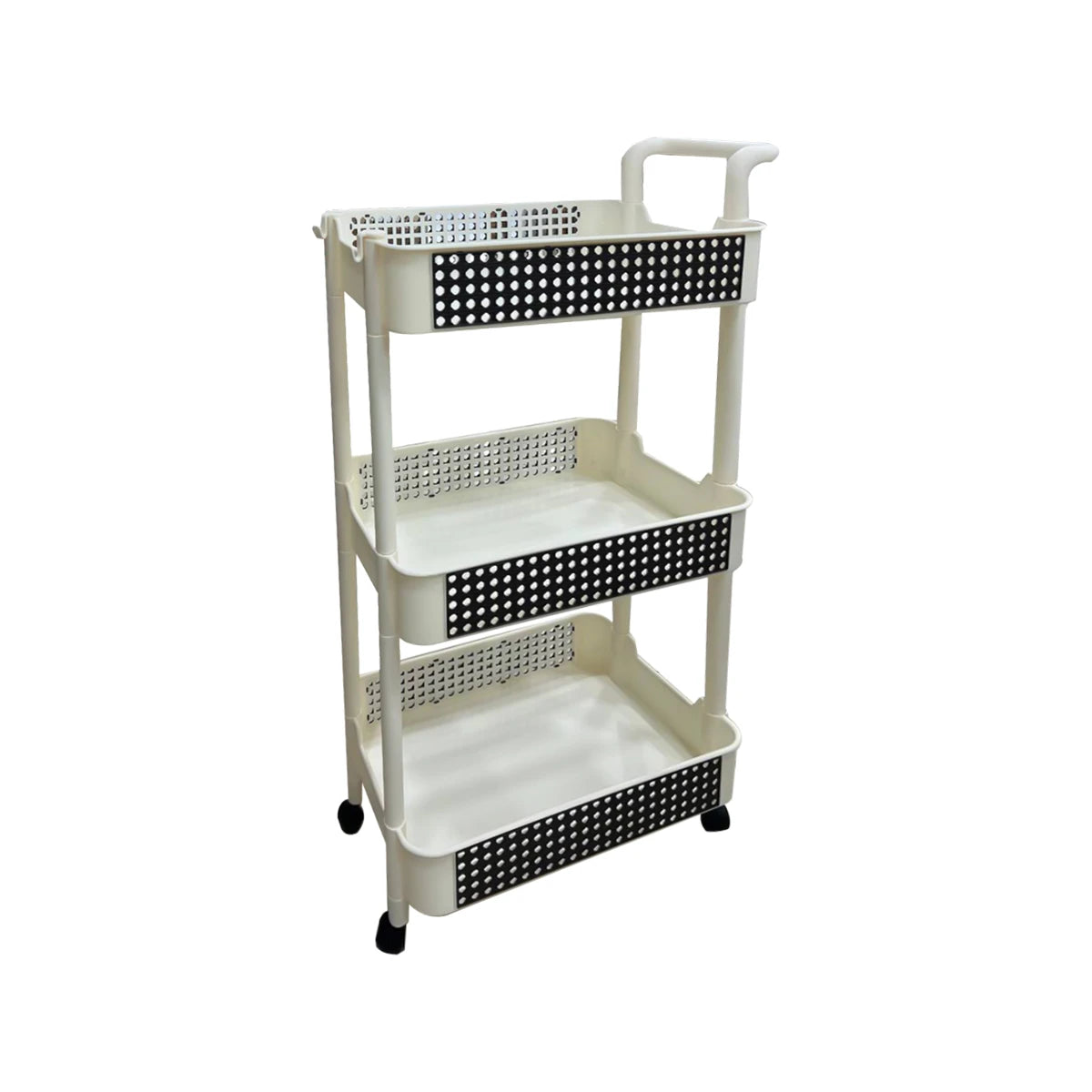 رفوف تخزين بلاستيك بعجلات 3 دور الوان متعددة SH25436