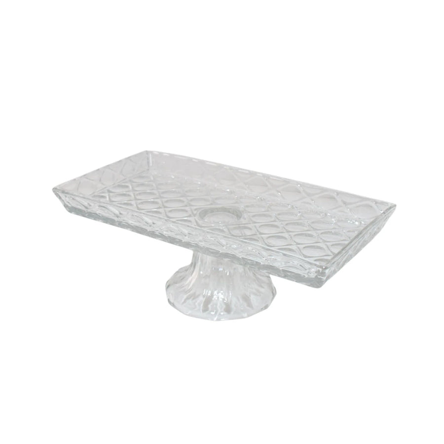 صحن تقديم زجاج مستطيل شفاف 27 × 14 × 10سم 660142